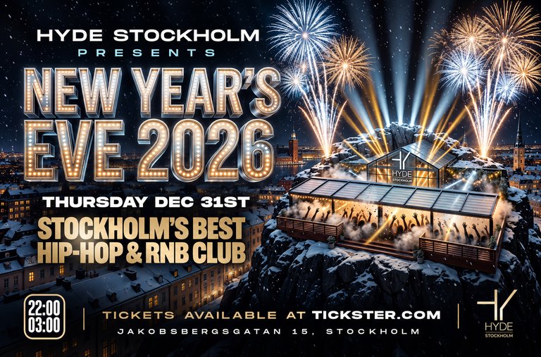 NEW YEAR’S EVE 2026 AT HYDE STOCKHOLM ✨
