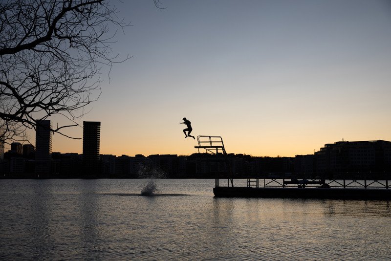 Night swim in Stockholm