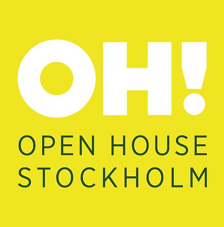 The text "Open House Stockholm" on the yellow background.