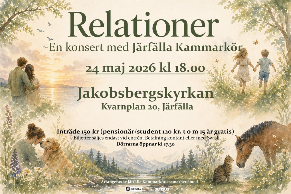 Relationships – A spring concert with Järfälla Chamber Choir