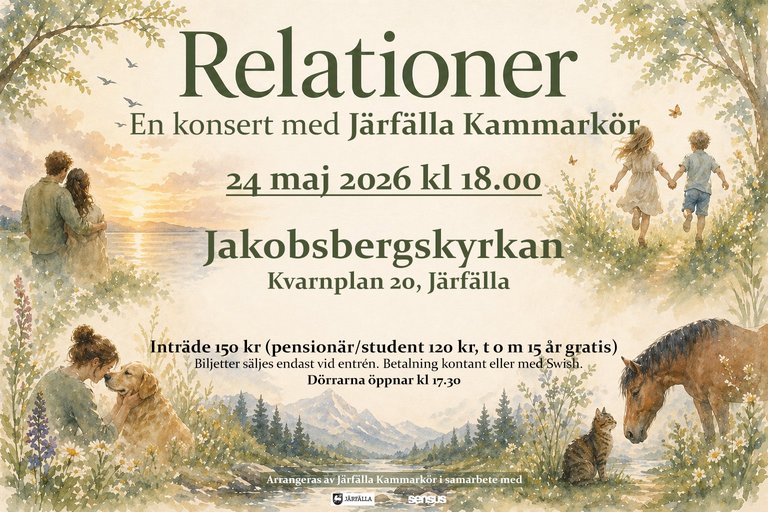 Relationships – A spring concert with Järfälla Chamber Choir