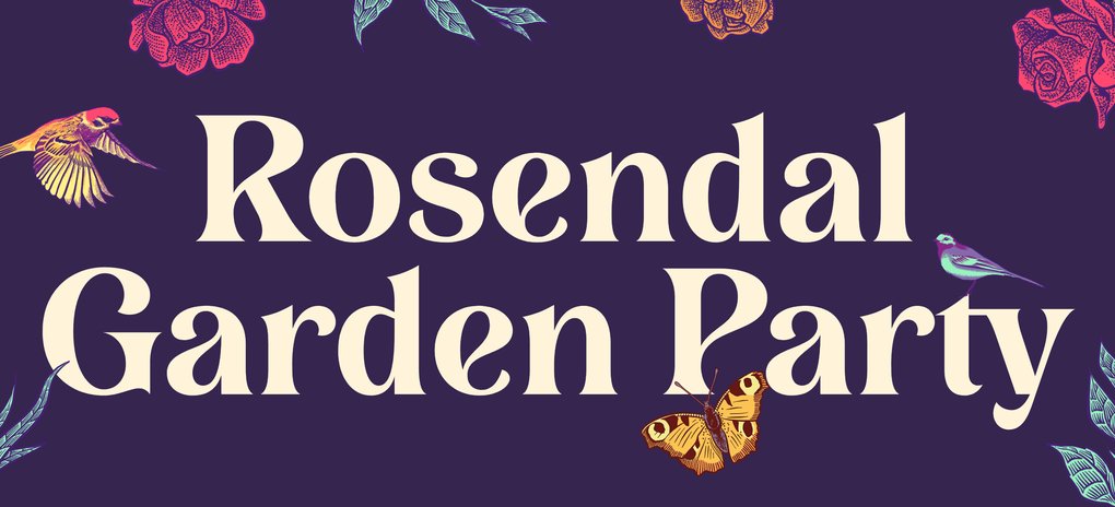 Logotype for the Rosendal Garden Party music festival.