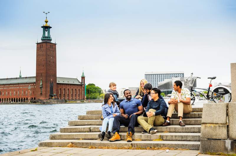 Friends near City Hall