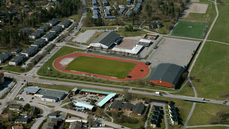 Activities in Stockholm. Spånga IP, a public soccer pitch and athletics track in northern Stockholm.