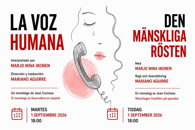 Spanish-Language Theater: Jean Cocteau’s "La voz humana" at the Cervantes Institute in Stockholm