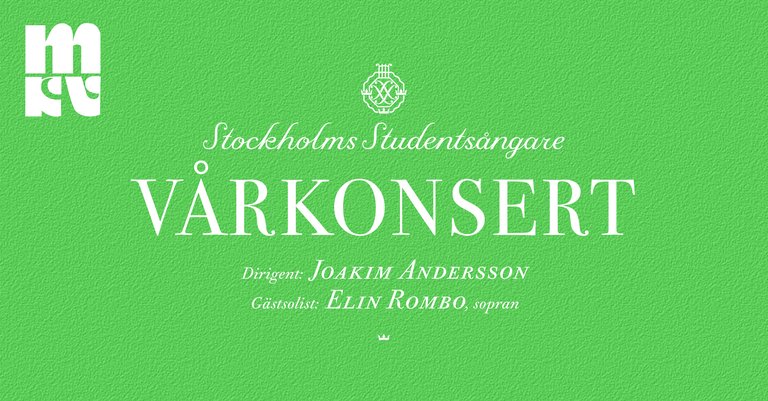 Spring Concert: Stockholm University Male Voice Choir & Elin Rombo