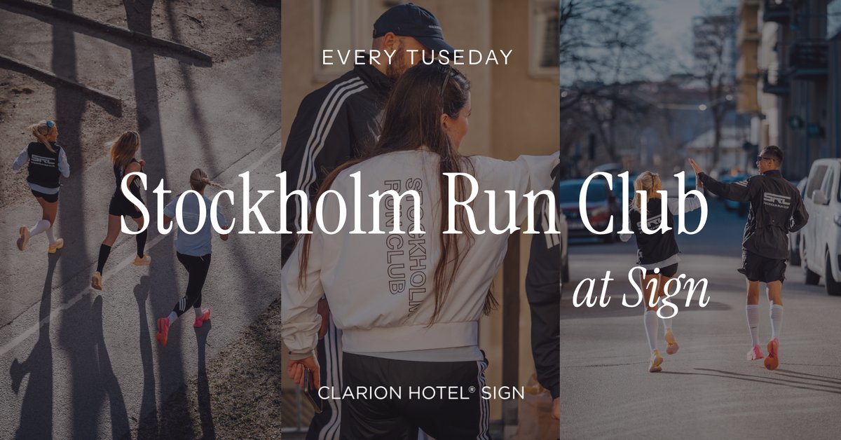 Stockholm Run Club at Clarion Hotel Sign