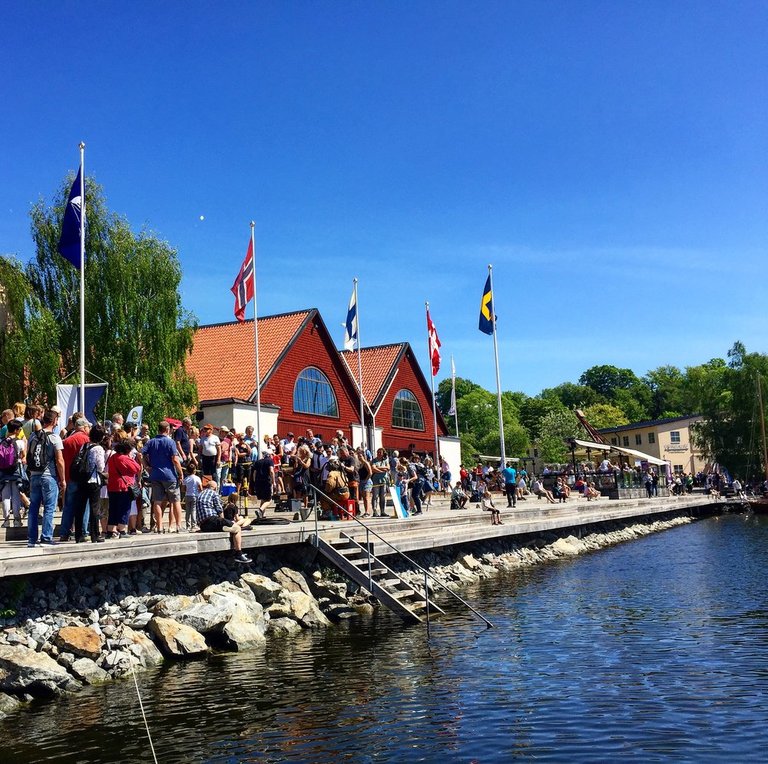 People on the quay