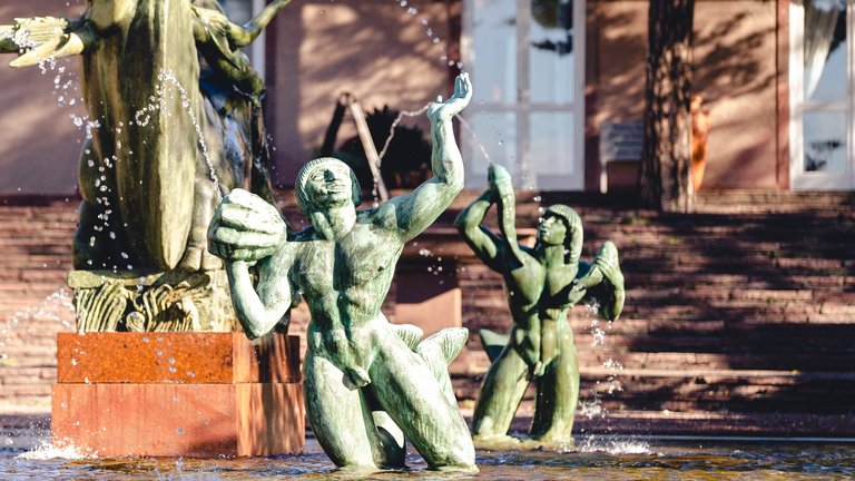 Art in Stockholm. Statues in Millesgråden's garden.