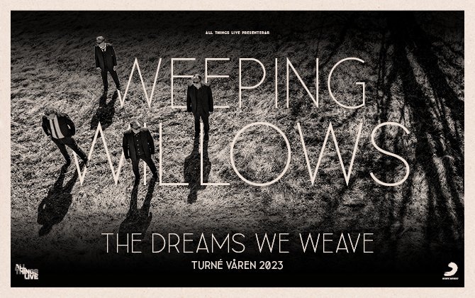 A photo of the band Weeping Willows and information about the event.